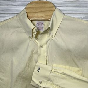Brooks Brothers 1818 Long Sleeve‎ Button Down Shirt Men's XL (17 1/2) Yellow